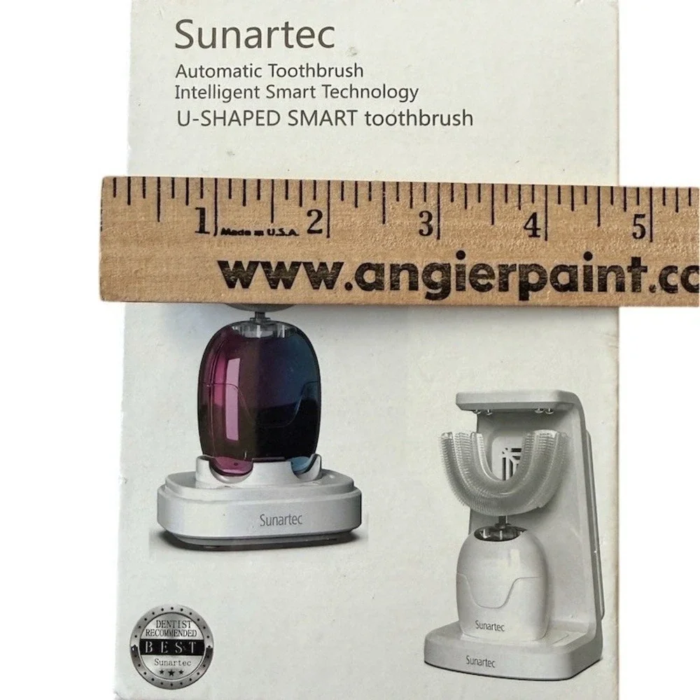 Sunartec U-Shaped Smart Automatic Electric Toothbrush Kit White w/ Base NIB